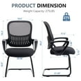 thumbnail image 7 of CONCETTA Home Office Desk Chair No Wheels 2 Set, Mesh Mid Back with Lumbar Support, Black, 7 of 7