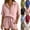 29# Pink, variant on Linen Lounge Short Sets for Women Summer Two Piece Shorts and Short Sleeve Top Matching Sets Casual Beach Outfits Army Green L