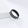 thumbnail image 2 of PAMTIER Men's Stainless Steel 6MM ClassicHigh Polished Round Cubic Zirconia Wedding Band Ring Black Size 11, 2 of 5