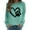 A Light Green, variant on Women Sweatshirt Women's Valentine's Day Couples Matching Heart Print Crewneck Long Sleeve Loose Fashion Hoodless Sweatshirt Womens Hoodies Pullover Black L