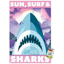Jaws - Sun, Surf & Sharks Wall Poster with Pushpins, 22.375" x 34"