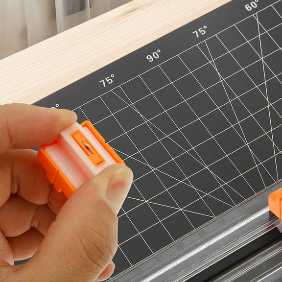 Grusce 12pcs Paper Cutter Replacement Blades Efficient Paper Trimmer Blades with Auto Security Safeguard Easy to Use Cutter Accessories for Printing Papers Photo Papers