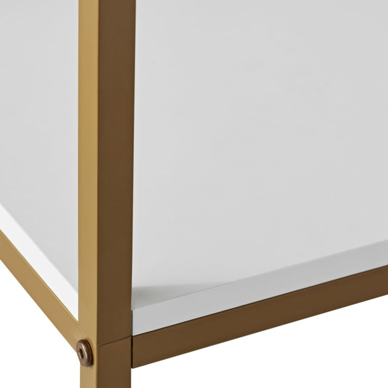 Mainstays 6 Shelf Gold Metal Frame Bookcase White Walmart