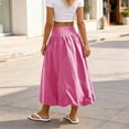 thumbnail image 5 of YSUEJPF Women's Bubble Midi Skirt Elastic Waist Puffy Hem Skirt Solid Casual Beach Skirts, 5 of 6