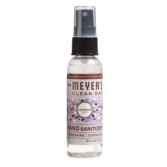 Mrs. Meyer's Clean Day Hand Sanitizer, Removes 99.9% of Bacteria on Skin, Lavender Scent, 2  fl oz Spray Bottle