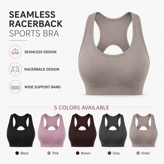 Women's Wireless Sports Bra, Yoga Shockproof Workout Tank Removable Pads Criss Cross Back Fashion Bras