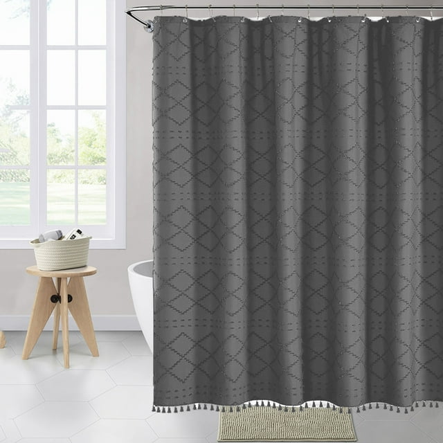 Dvkptbk Shower Curtain Bohemian Cut Flower Watertightness Shower Curtain Thickened Solid Color Home Decor