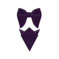 thumbnail image 1 of INSPIRE CHIC Corbata de moño de terciopelo para hombre con bolsillo preatado de color sólido y ajustable en púrpura oscuro, talla única, 1 of 4