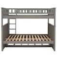thumbnail image 6 of Bunk Bed Full Over Full Size Bunk with Twin Pull-Out Trundle,Sturdy Wood Full Over Bunk Bed Frame for 2, with Slats and Guardrails, No Box-Spring Needed, 6 of 9