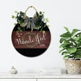thumbnail image 4 of It's A Wonderful Life Sign Front Door Porch Decorations, Round Rustic Wood Hanging Sign for Farmhouse Porch Outdoor Home Holiday Front Door Sign Decor, 4 of 6