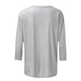 thumbnail image 5 of Fouhkni Womens Tops Half Sleeve Shirts Crew Neck Keyhole Loose Casual Blouses Solid Color T Shirts, 5 of 6