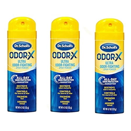 Dr. Scholls Odor X With Sweatmax Spray Powder 4.7 Ounce (139ml) (3 Pack)