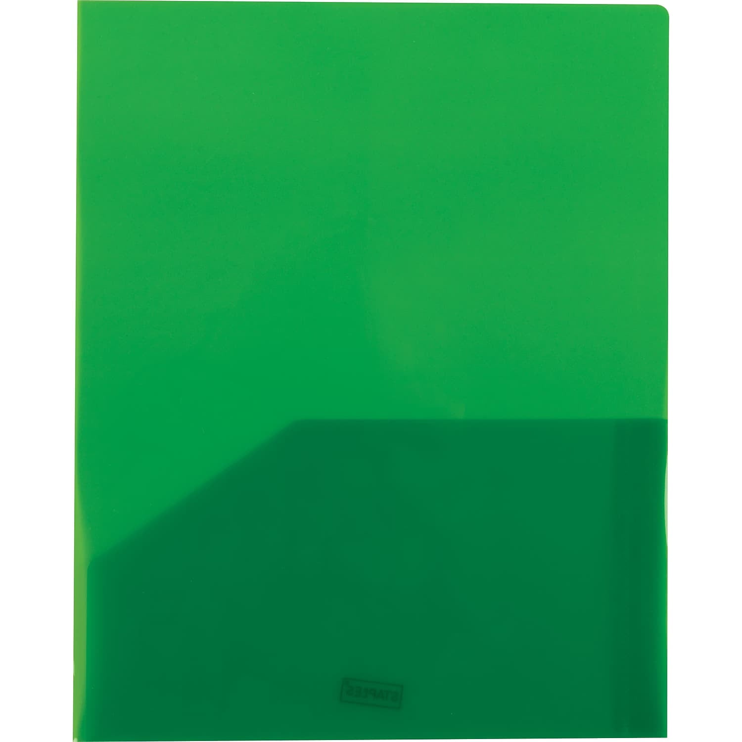 Staples Report Cover with 2 Pockets Plastic Green 26383 Each (26383)