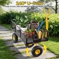 thumbnail image 6 of Heavy Duty 900 Lbs Capacity Mesh Steel Garden Cart Folding Utility with Removable Sides and 10 inch Tire (Black), 6 of 9