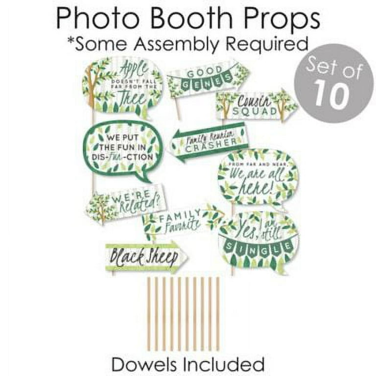 Big Dot of Happiness Family Tree Reunion - Banner and Photo Booth  Decorations - Family Gathering Party Supplies Kit - Doterrific Bundle