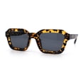 thumbnail image 5 of Retro Thick Plastic Minimal Rectangle Hipster Fashion Sunglasses Tortoise - Black, 5 of 8