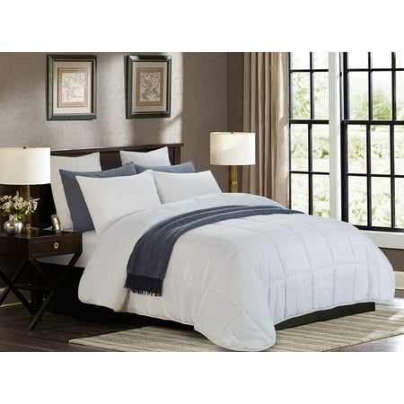 All Season White Quilted Goose Down Alternative Comforter