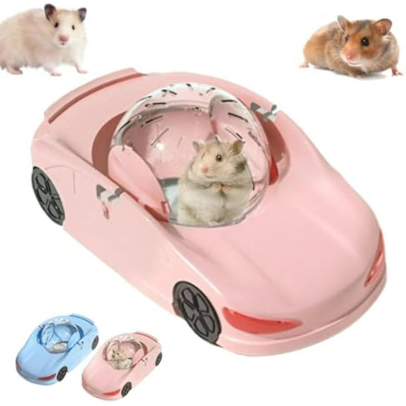 Hamster Running Ball Funny Transparent Ball, Silent Fitness Wheel Toy Vehicle for Small Pets, Exercise Wheel for Hamsters, Car Running Wheel Hamster, Exercise Wheel for Hamsters (Pink)