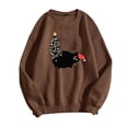 thumbnail image 3 of WEAIXIMIUNG Sweat à Capuche Rayé pour Femmes 3X Motif de Noël Mignon Col Rond Manches Longues pour Femmes Pull Décontracté de Vacances, 3 of 3