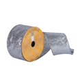 thumbnail image 1 of Vickerman Q180851 2.5 in. x 10 Yards Pewter Glitter Woven Dupioni Ribbon, 1 of 1
