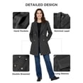 thumbnail image 5 of Wantdo Women's Pea Coat Windproof Peacoat Warm Winter Coat Notched Lapel Trench Coat Gray M, 5 of 14