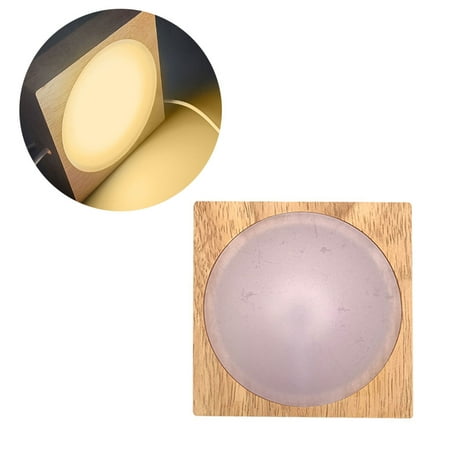 

GENEMA Night Light Base Solid Wood LED Luminous Base Night Light USB Crystal Salt Light