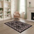 thumbnail image 2 of ODIKA 4'x6' Ultra-Soft Area Rug, Gothic Moth Vintage Butterfly Print Ornate Border Shaped Pink None Washable, Bare feet friendly, Silk-Touch for Bedroom Home office, 2 of 7