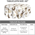 thumbnail image 4 of Easter Day Tablecloth 60 Inch Round, Brown Bunny Table Cloth, Eggs Love Heart Tablecloths Polyester Fabric Farmhouse Decorative for Spring Home Kitchen Dining Party, 4 of 6
