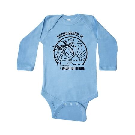 

Inktastic Summer Vacation Mode Cocoa Beach Florida Gift Baby Boy or Baby Girl Long Sleeve Bodysuit