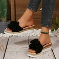 thumbnail image 4 of Viluyesy Womens Slide Sandals, Cute Floral Slip-On Open Toe Spring Summer Beach Wedge Shoes Black 7.5, 4 of 9