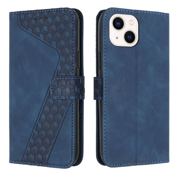SaniMore Wallet Case for iPhone 15 6.1" 2023, Durable PU Leather Case Kickstand Magnetic Clasp Cash Pocket Card Holders Shockproof Anti-drop Full Body Protective Cover, Blue