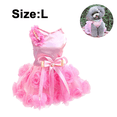 thumbnail image 2 of FloreceBien Pet Vestido de novia para perros pequeños con lazo Disfraz de fiesta de cumpleaños Perlas de satén rosa Vestido formal para niña Gato, 2 of 5