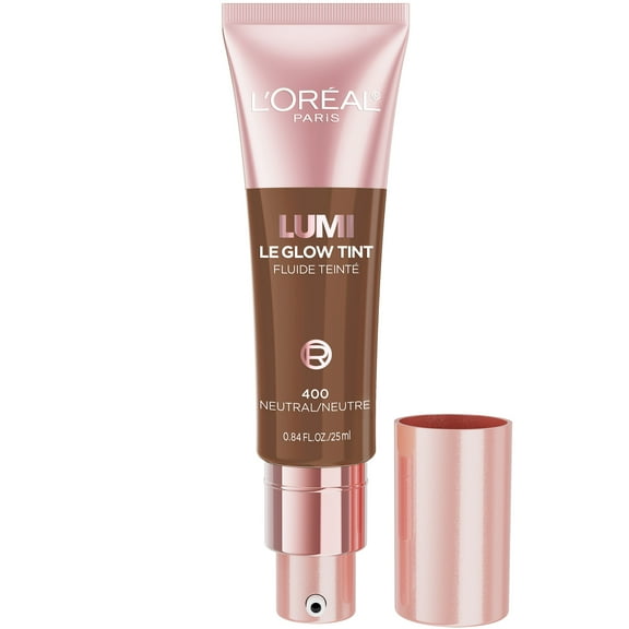 L'Oreal Paris Lumi Le Glow Skin Tint Foundation Makeup, 400 Neutral, 0.85 fl oz