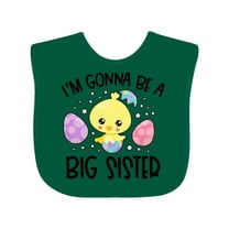 Inktastic Easter I'm Gonna Be a Big Sister with Purple and Pink Eggs Girls Baby Bib
