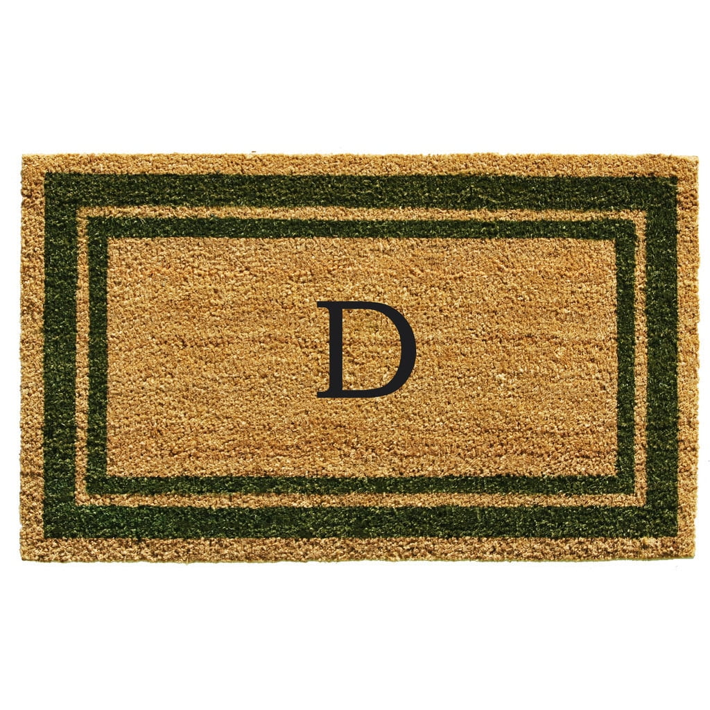 Sage Green Border Monogram Doormat (Letter O)