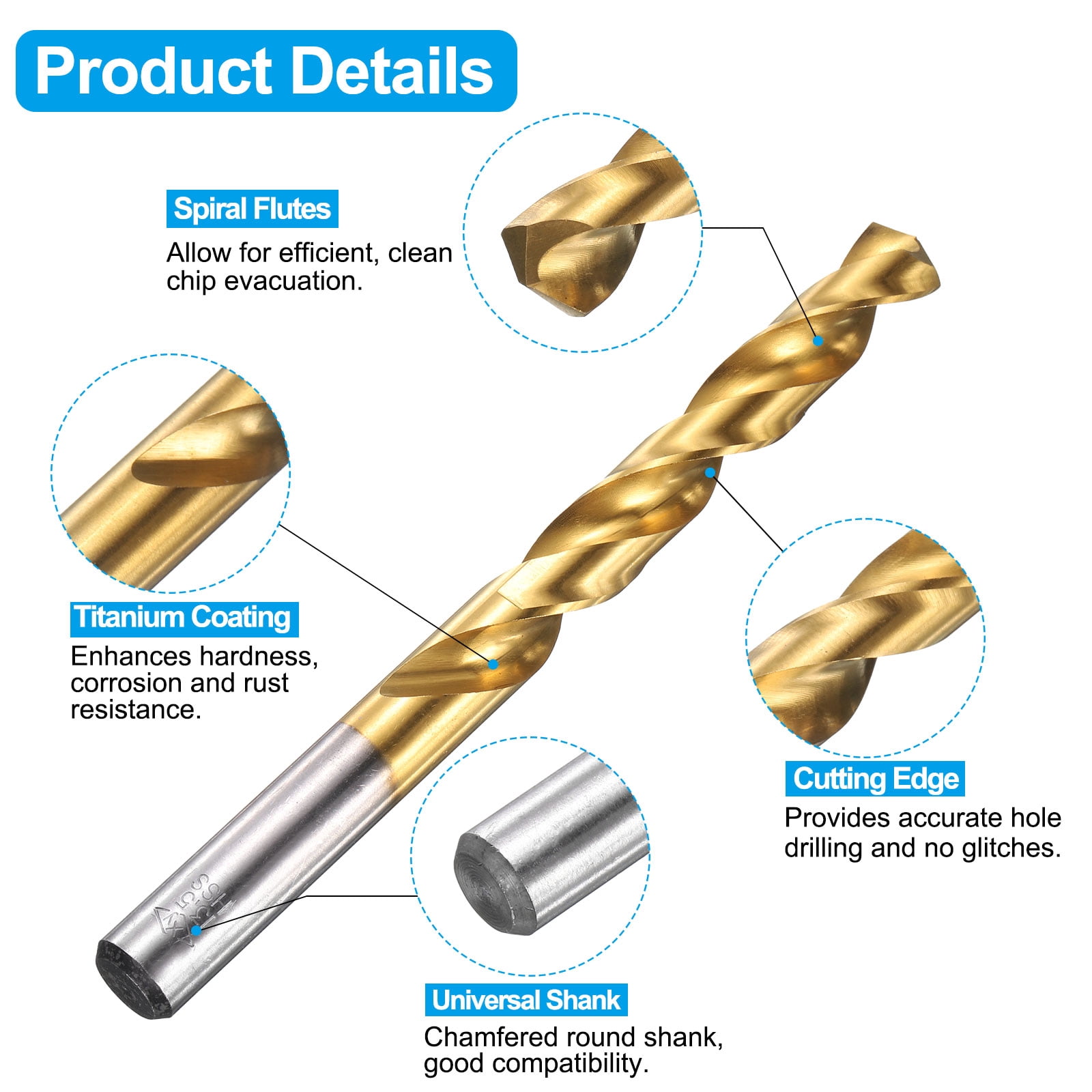 Uxcell Tap and Drill Bit Set, 1pcs 5/8-11 UNC Straight Flute Thread Screw Taps 100mm Extra Long & 1pcs 13.5mm Twist Drill Bits 160mm Extra Long, Tapping Threading Tool Kit