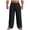 Black, variant on Pants for Men Lightweight Waffle Elastic Drawstring Waist Textured Fabric Oversized Straight Casual,Sizes S-3XL
