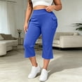 thumbnail image 6 of Plus Size Cargo Capris for Women Elastic Waist Slim Fits Yoga Capri Leggings, Stretch Workout Hiking Sports Cropped Pants, 6 of 7