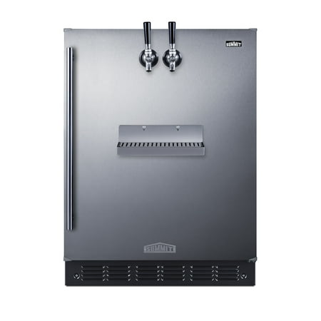 Summit Sbcfrtpcfada 24  Wide 5.3 Cu. Ft. Built-In Double Tap Coffee Kegerator - Stainless