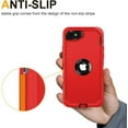 thumbnail image 5 of iPhone SE 2022/2020 Case Built-in Screen Protector Shockproof Dust/Drop Proof 3 in 1 Full Body Rugged Heavy Duty Durable Cover for Apple iPhone SE 3rd/2nd Gen 4.7,Red, 5 of 7