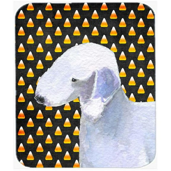 Bedlington Terrier Candy Corn Halloween Portrait Mouse Pad, Hot Pad Or Trivet