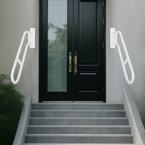 2 Pcs Handrails for Outdoor Steps Wall Mounted Handrail White Stair Handrails for The Elderly, Disabled