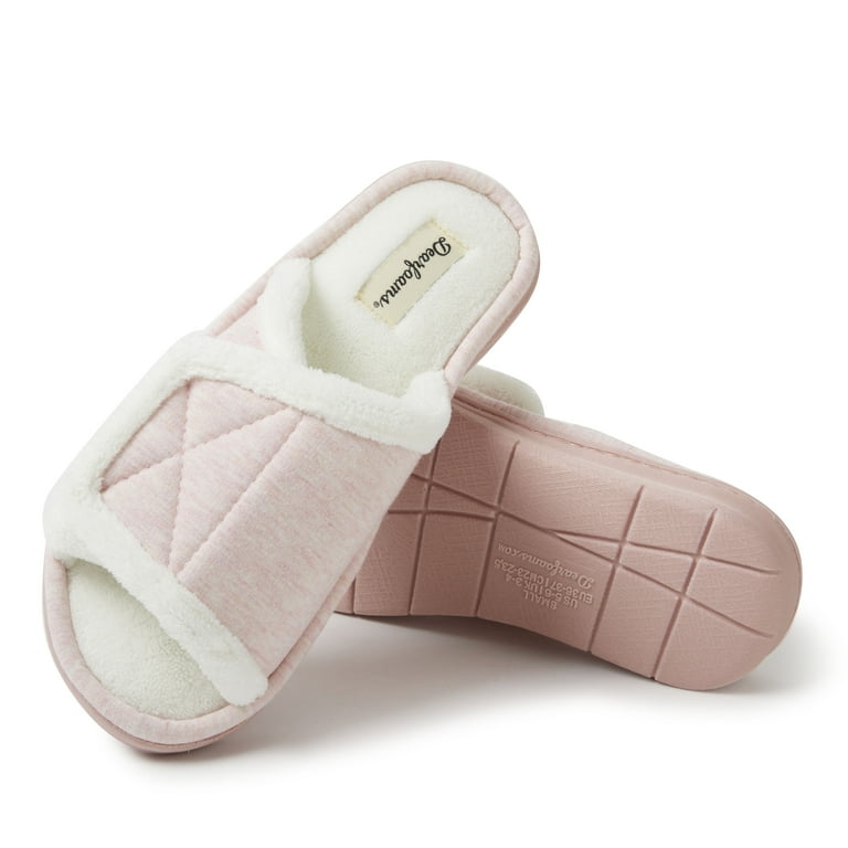Dearfoams Women's Orla Adjustable Shower Slide House Shoe Slipper