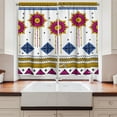thumbnail image 2 of Ambesonne Tribal Kitchen Curtains, Mayan Folkloric Cultural, 55"x45", Blue Pale Coffee Fuchsia, 2 of 3