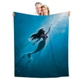 thumbnail image 1 of Cartoon Mermaid Ariel Pattern Throw Blanket, Classic Bed Cover Plush for School Boys Girls,39x59inch/100x150cm, 1 of 10