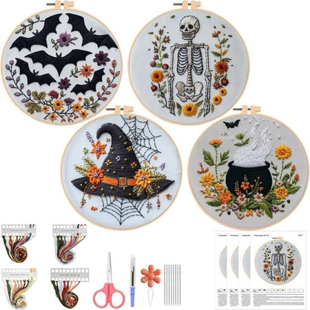 

yennhH Christmas Clearance DIY Knitting DIY Embroidery Halloween Bat Pattern Kit Embroidery Handmade DIY Material Gift Gift