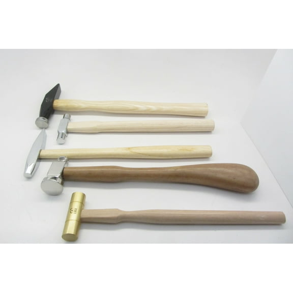 5 Hammers Chasing Riveting Brass Silversmithing Goldsmithing Ball Peen