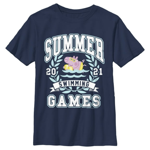 Boy's Peppa Pig Summer Swimming Games Graphic T-Shirt