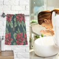 thumbnail image 7 of Yayeee 2 Pack Hand Towels for Bathroom 100% Cotton 16" x 28" Soft Absorbent Kitchen Towel, Red Christmas Poinsettias, 7 of 7