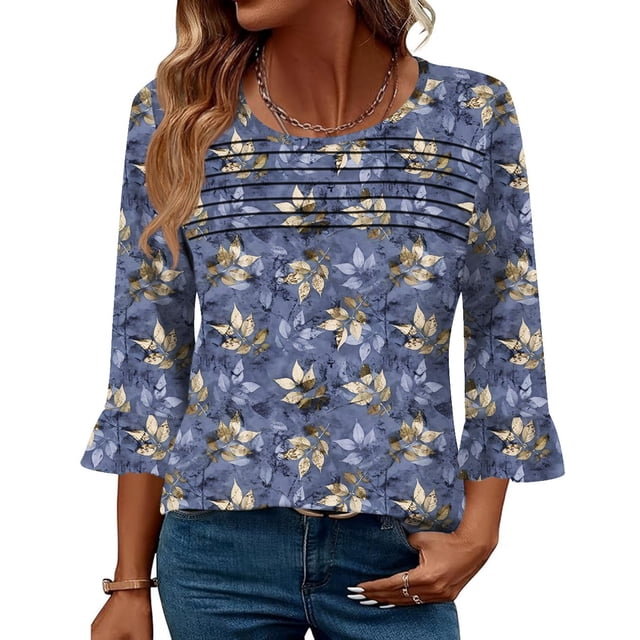 Blusa Blingfit para mujer, casual, elegante, manga 3/4